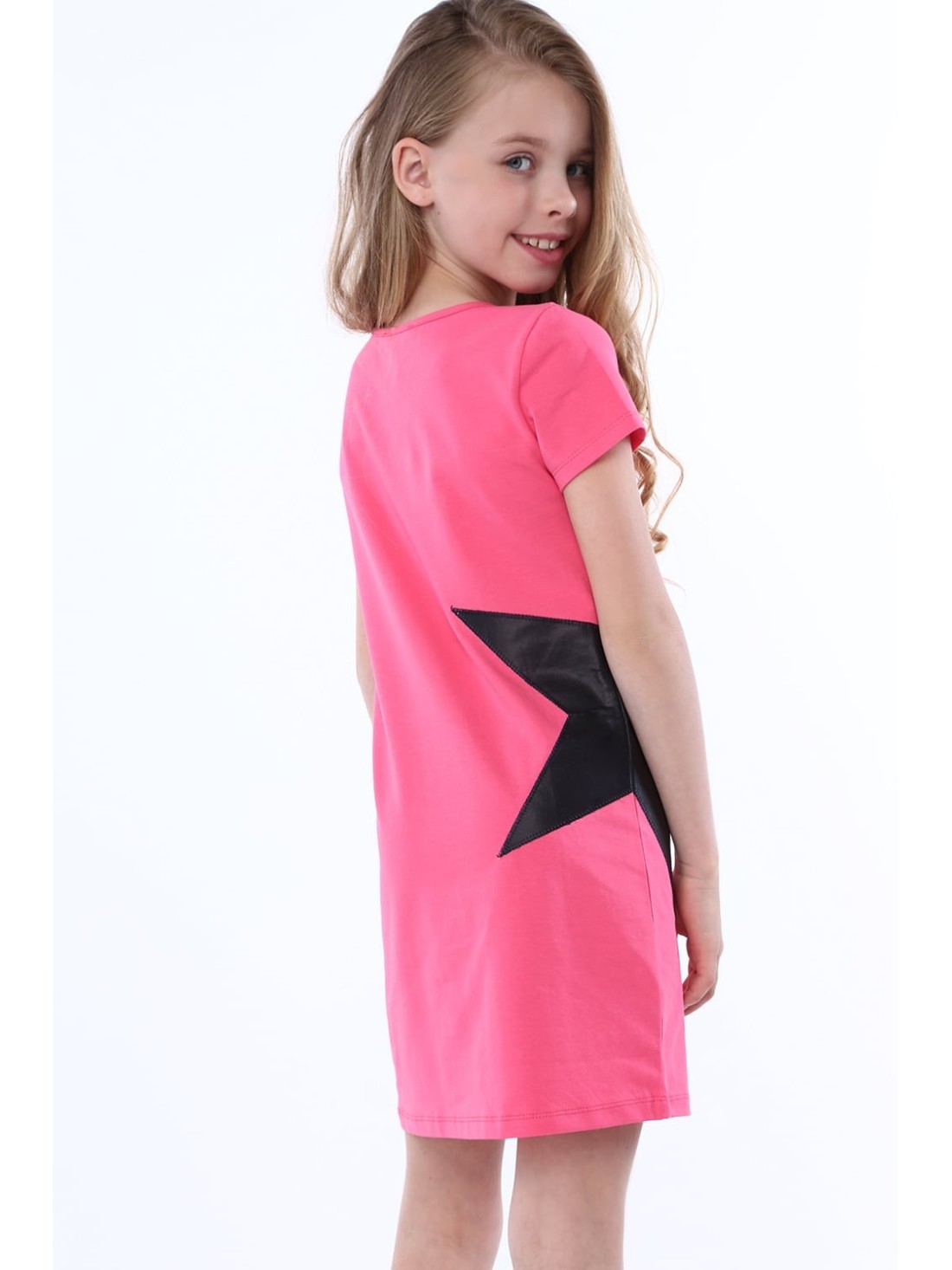 Dress with a star, pink NDZ8245 - Online store - Boutique